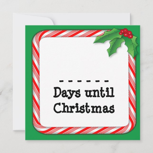 Cartes Pour Fêtes Annuelles Compter les jours jusqu'à Noël (Devant)