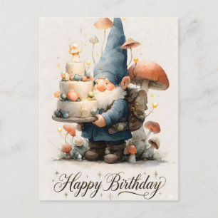 Cartes Pour Fêtes Annuelles Conception d'anniversaire de gnome à l'aquarelle a