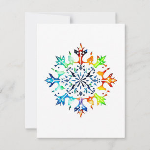 Cartes Pour Fêtes Annuelles Conception de flocon de neige D - Stylo et encre