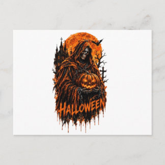 Cartes Pour Fêtes Annuelles Conception de Halloween de la Faucheuse Citrouille