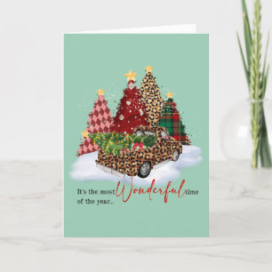 Cartes Pour Fêtes Annuelles Conception de l'arbre de Noël et du camion