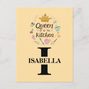 Cartes Pour Fêtes Annuelles Conception de monogramme de nom de reine de cuisin