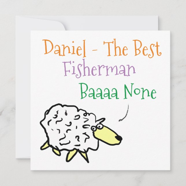 Cartes Pour Fêtes Annuelles Conception de moutons pour un pêcheur (Devant)