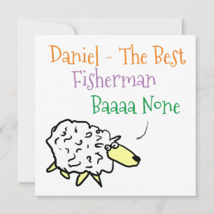 Cartes Pour Fêtes Annuelles Conception de moutons pour un pêcheur