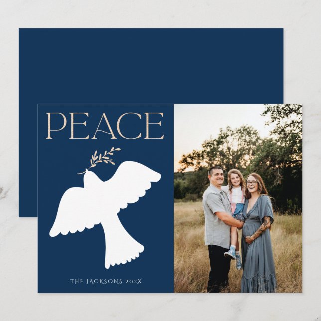 Cartes Pour Fêtes Annuelles Conception de Noël de Peace Dove (Devant / Derrière)