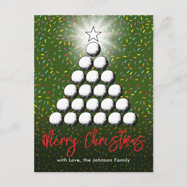 Cartes Pour Fêtes Annuelles Conception de Noël pour la famille de golf (Devant)