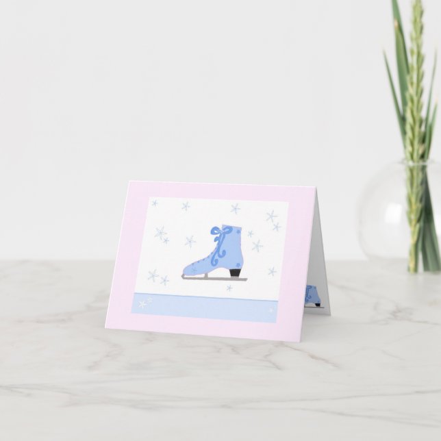 Cartes Pour Fêtes Annuelles Conception de patin de glace (Devant)