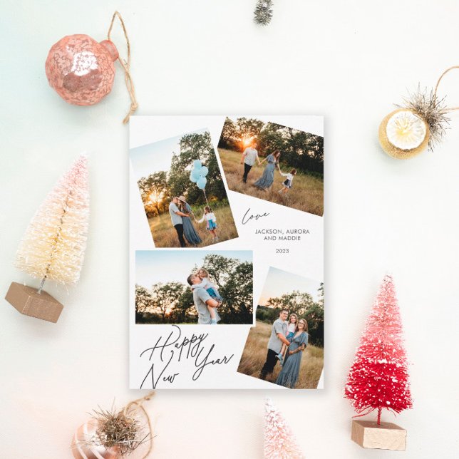 Cartes Pour Fêtes Annuelles Conception de photo 4 moderne Bonne Année (Créateur téléchargé)