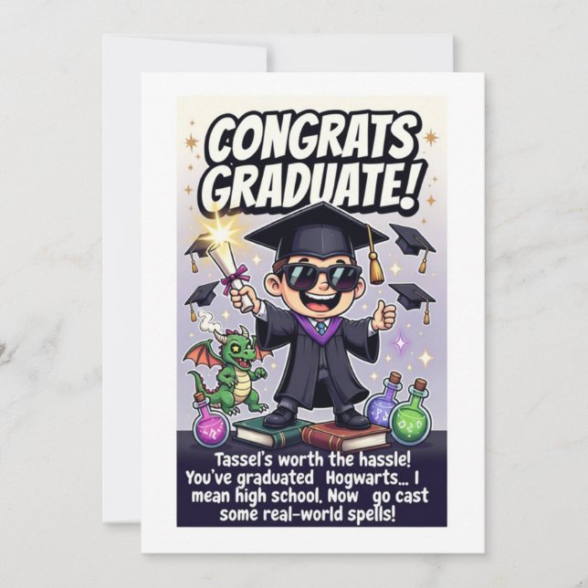 Cartes Pour Fêtes Annuelles Conception de remise de diplômes sur le thème de l (Devant)