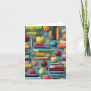Cartes Pour Fêtes Annuelles Conception de retour à l'école avec livres et Appl
