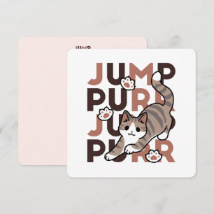 Cartes Pour Fêtes Annuelles Conception de saut de chat - Artwork de purr de sa