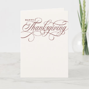 Cartes Pour Fêtes Annuelles Conception de script élégant de Thanksgiving joyeu