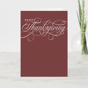 Cartes Pour Fêtes Annuelles Conception de script élégante de Thanksgiving joye