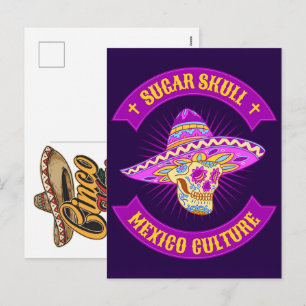 Cartes Pour Fêtes Annuelles conception-de-t-shirt-crâne-de-sucre-mexicain-illu