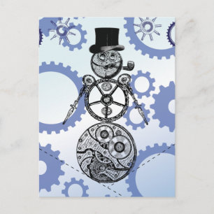 Cartes Pour Fêtes Annuelles Conception de vacances de bonhomme de neige Steamp