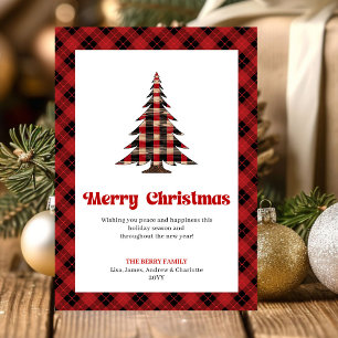 Cartes Pour Fêtes Annuelles Conception de vœux de Noël au carreau de buffle fe