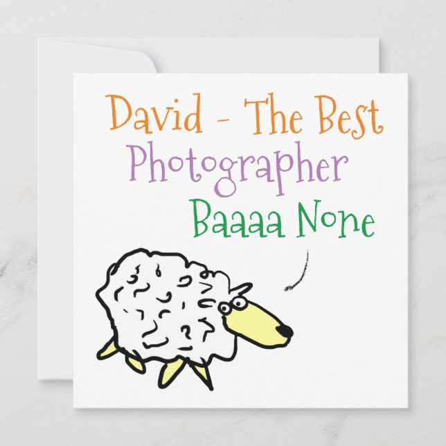 Cartes Pour Fêtes Annuelles Conception des moutons pour un photographe (Devant)