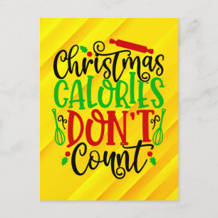 Cartes Pour Fêtes Annuelles Conception drôle de Noël : les calories ne compten