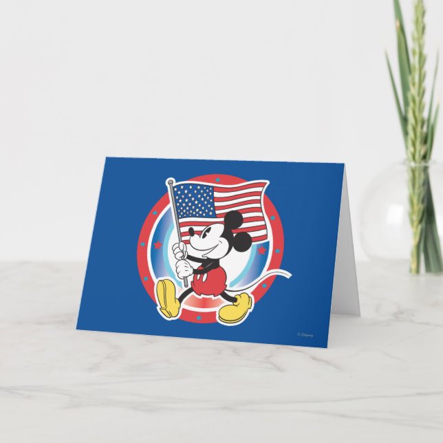 Cartes Pour Fêtes Annuelles Conception du drapeau de la souris Mickey Patrioti (Devant)