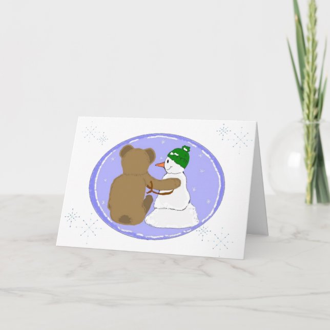 Cartes Pour Fêtes Annuelles Conception hivernale de l'amitié (Devant)