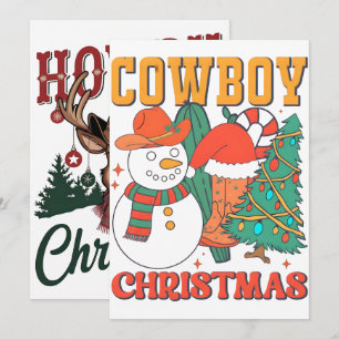 Cartes Pour Fêtes Annuelles Conception PNG Noël Western Rodeo Santa Cowboy