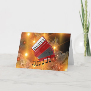 Cartes Pour Fêtes Annuelles Conception rouge de vacances d'accordéon