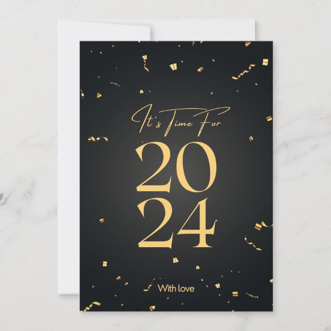 Cartes Pour Fêtes Annuelles Conceptions abordables : c'est l'heure de 2024 (Devant)
