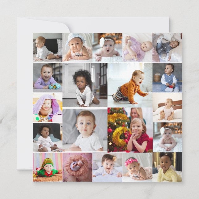 Cartes Pour Fêtes Annuelles Concevez votre propre collage de 20 photos (Devant)
