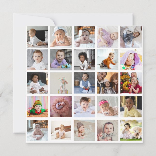 Cartes Pour Fêtes Annuelles Concevez Votre Propre Collage De 25 Photos (Devant)