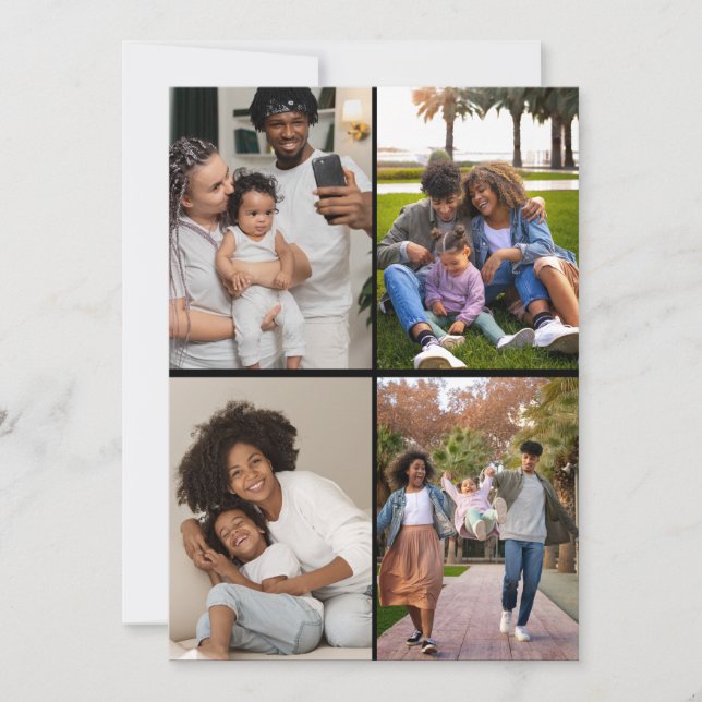 Cartes Pour Fêtes Annuelles Concevez votre propre collection de 4 photos (Devant)