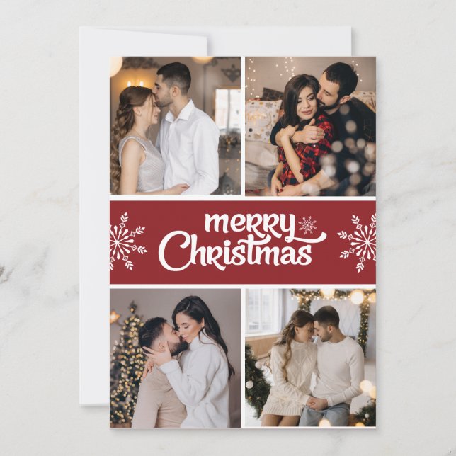 Cartes Pour Fêtes Annuelles Concevez votre propre collection de 4 photos Noël (Devant)