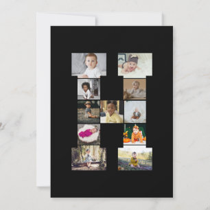 Cartes Pour Fêtes Annuelles Concevez Votre Propre Lettre H Photo Collage