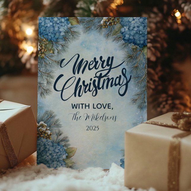 Cartes Pour Fêtes Annuelles Cones de pin de Noël Hydrangea (Créateur téléchargé)