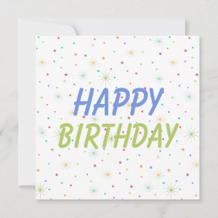 Cartes Pour Fêtes Annuelles Confetti d'étoiles colorées Joyeux anniversaire