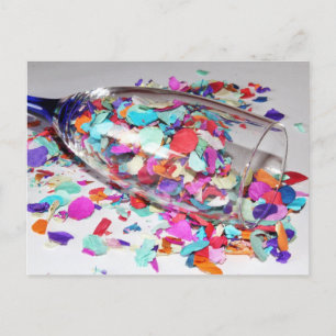 Cartes Pour Fêtes Annuelles Confettis & Flûte à Champagne Nouvel An