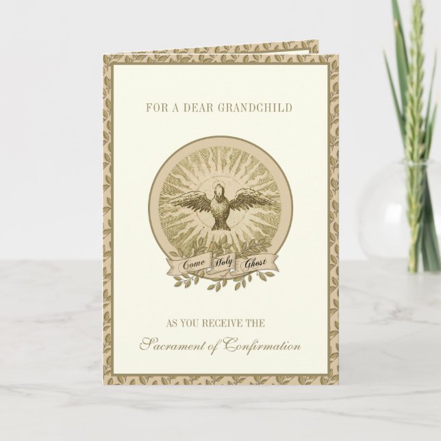 Cartes Pour Fêtes Annuelles Confirmation du sacrement Saint-Fantôme Grand-Enfa (Devant)