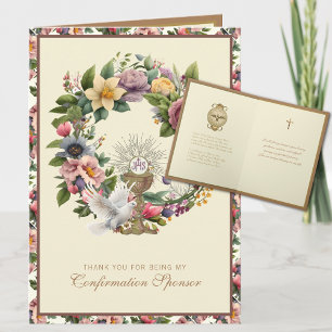 Cartes Pour Fêtes Annuelles Confirmation Sponsor Merci Religieux