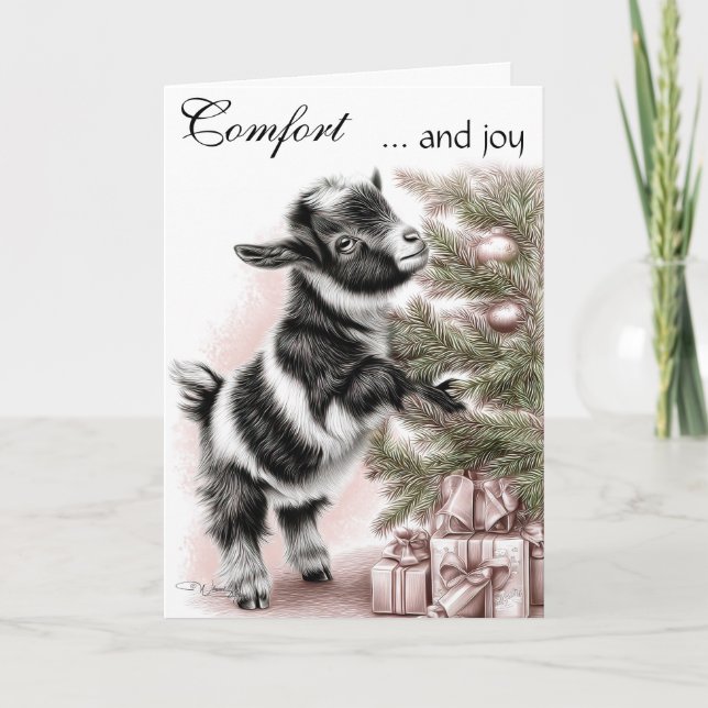 Cartes Pour Fêtes Annuelles Confort et joie - Noël de la chèvre (Devant)