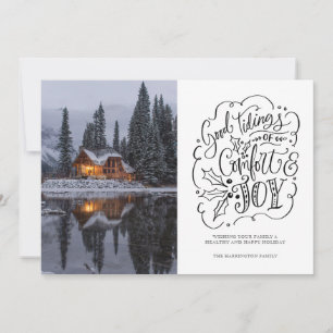 Cartes Pour Fêtes Annuelles Confort Et Joie Photo De Vacances D'hiver