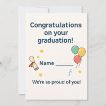Congratulations Little Graduate! Personalized Kids