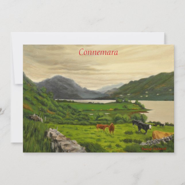 Cartes Pour Fêtes Annuelles Connemara Ireland Ferme Pittoresque de bovins avec (Devant)