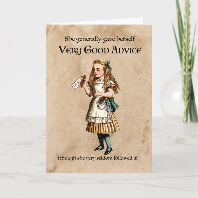Cartes Pour Fêtes Annuelles Conseil d'Alice au pays des merveilles (Devant)