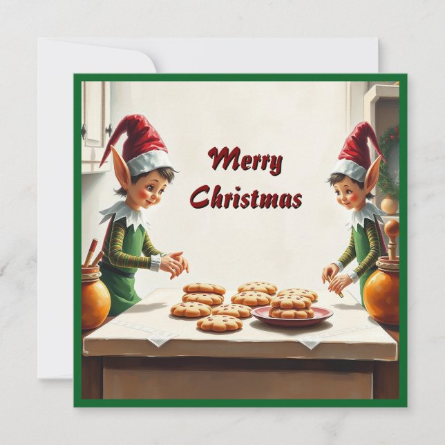 Cartes Pour Fêtes Annuelles Contemporain Festif Whimsical Gnomes de Noël (Devant)