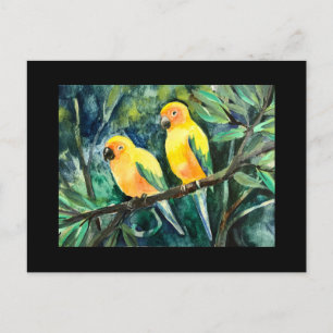 Cartes Pour Fêtes Annuelles Contenants de soleil jaune, amis des oiseaux