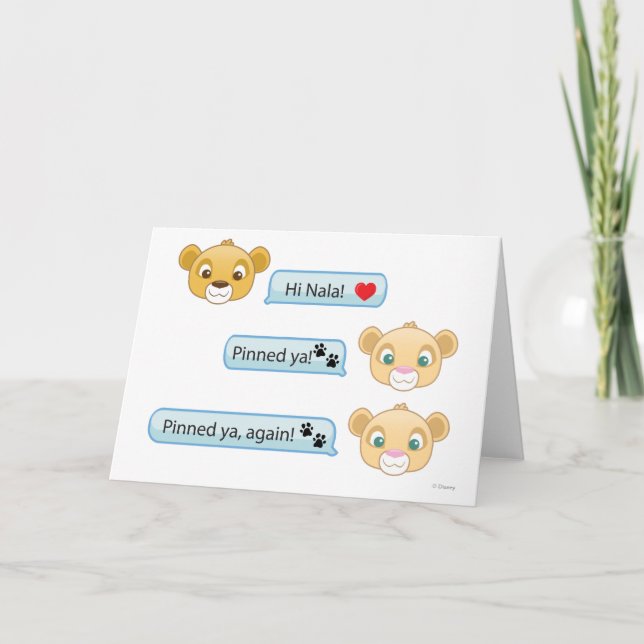 Cartes Pour Fêtes Annuelles Conversation de Simba Nala (Devant)