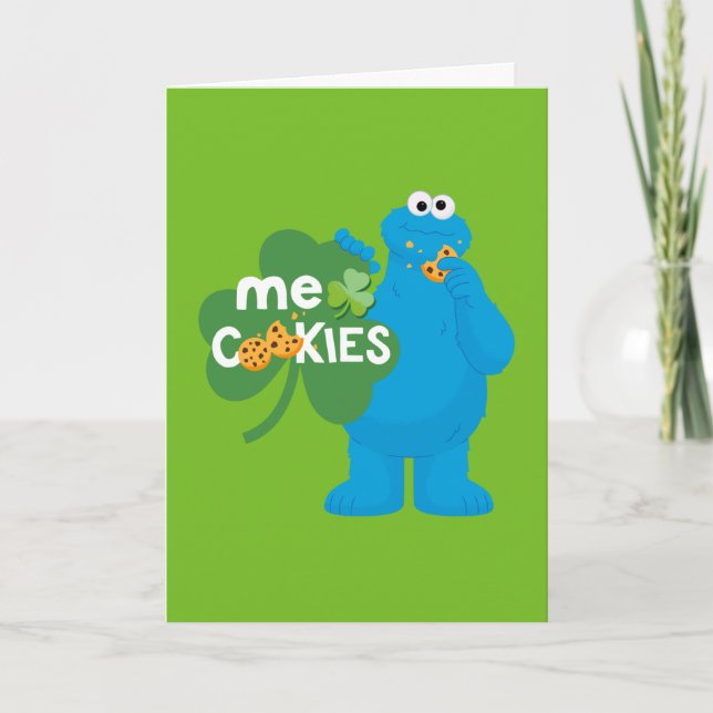 Cartes Pour Fêtes Annuelles Cookie Monster | Amour shamrock (Devant)