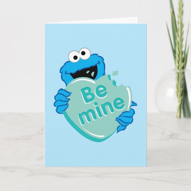 Cartes Pour Fêtes Annuelles Cookie Monster "Be Mine" Candy Saint-Valentin (Devant)