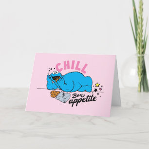 Cartes Pour Fêtes Annuelles Cookie Monster   Bon appétit Chill