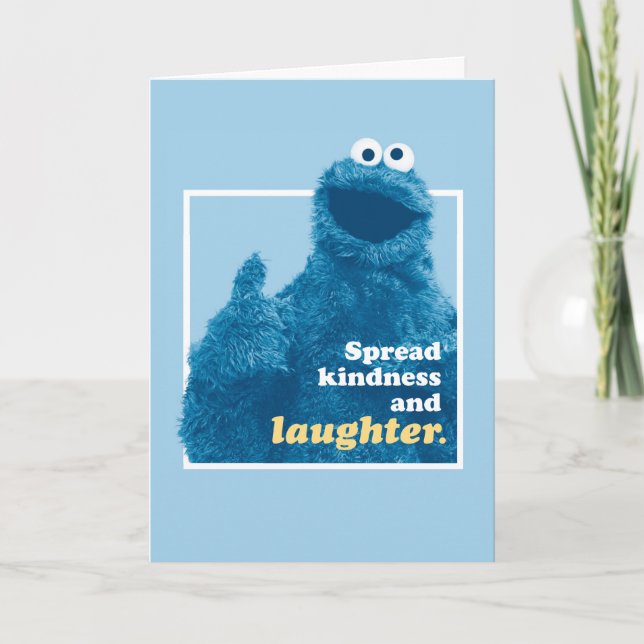 Cartes Pour Fêtes Annuelles Cookie Monster | Propager la gentillesse et le rir (Devant)