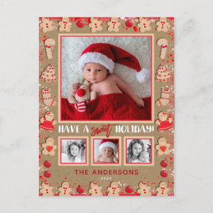 Cartes Pour Fêtes Annuelles Cookies au pain d'épice Noël 4 Photo Fêtes